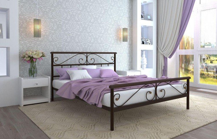 Кровать металлическая Эсмеральда Plus